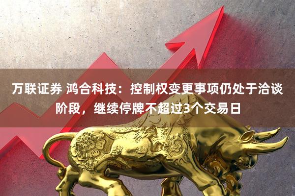 万联证券 鸿合科技：控制权变更事项仍处于洽谈阶段，继续停牌不超过3个交易日
