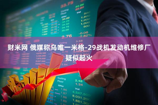 财米网 俄媒称乌唯一米格-29战机发动机维修厂疑似起火