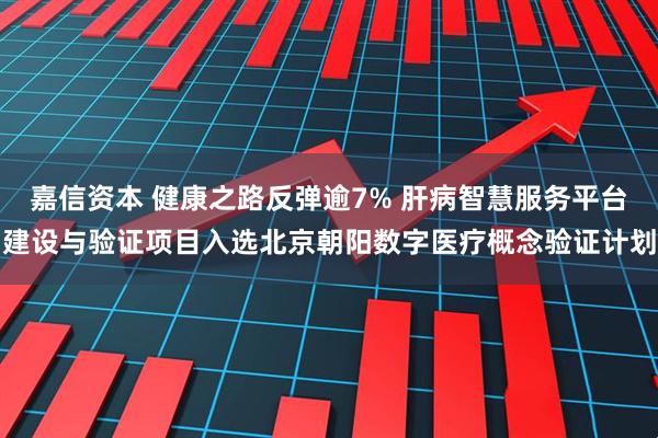 嘉信资本 健康之路反弹逾7% 肝病智慧服务平台建设与验证项目入选北京朝阳数字医疗概念验证计划